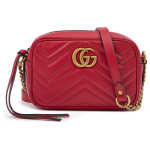 Gucci Red Leather Gg Marmont Camera Bag