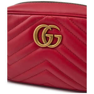 Gucci Red Leather Gg Marmont Camera Bag 2