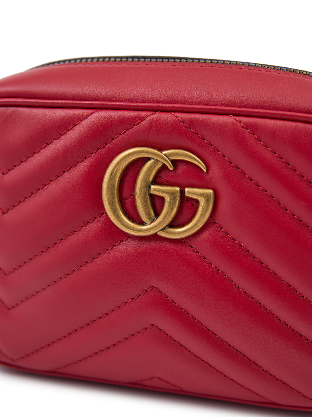 Gucci Red Leather Gg Marmont Camera Bag 2