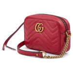 Gucci Red Leather Gg Marmont Camera Bag 3