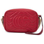 Gucci Red Leather Gg Marmont Camera Bag 4