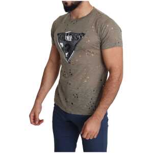 Guess Chic Brown Cotton Stretch T Shirt