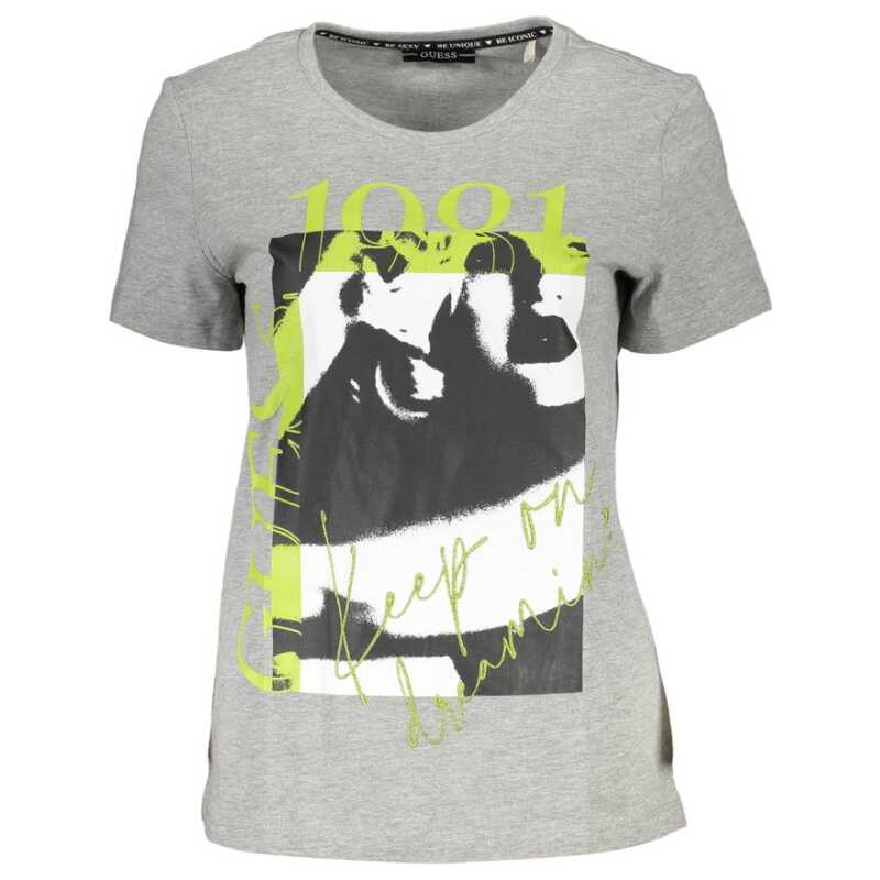 Guess Jeans Gray Cotton Unisex T-Shirt, theFeinheit