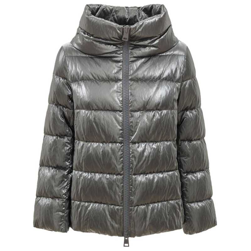 Herno Silver Viscose Jackets &amp; Coat, theFeinheit