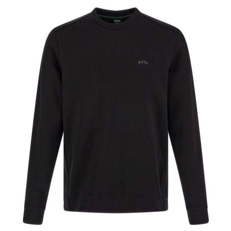 Hugo Boss Elegant Black Cotton Round Neck Sweatshirt, theFeinheit