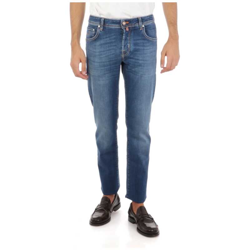 Jacob Cohen Blue Cotton Slim Men Jeans, theFeinheit