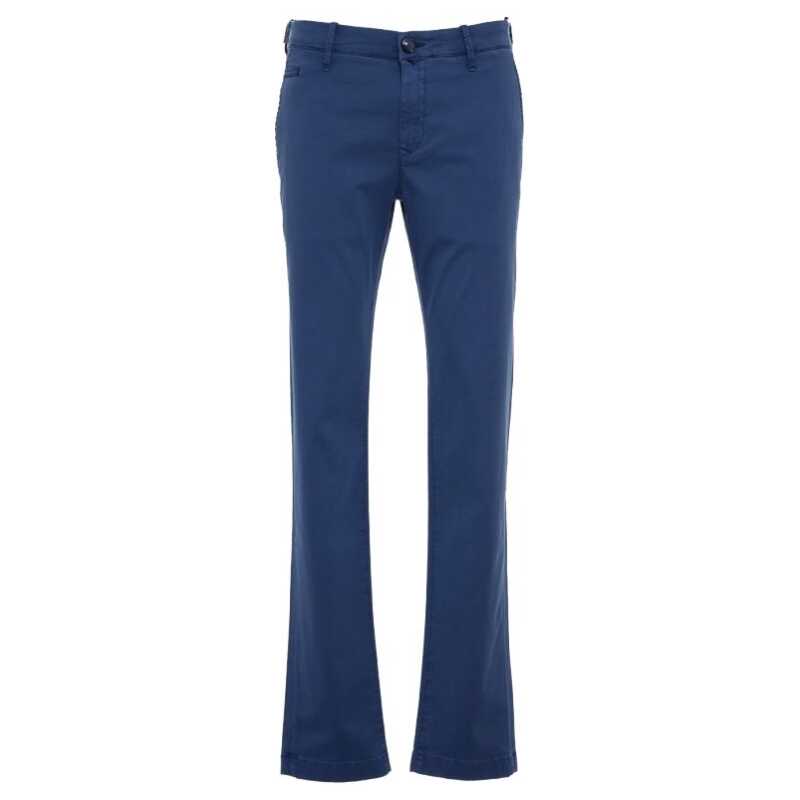 Jacob Cohen Elegant Slim Fit Chino Trousers in Blue, theFeinheit