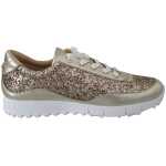 Jimmy Choo Antique Gold Glitter Leather Sneakers 6