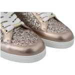 Jimmy Choo Ballet Pink Glitter Leather Sneakers 2