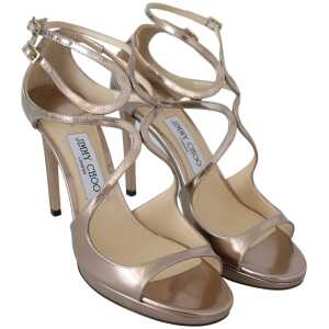 Jimmy Choo Ballet Pink Liquid Mirror Leather Sandals