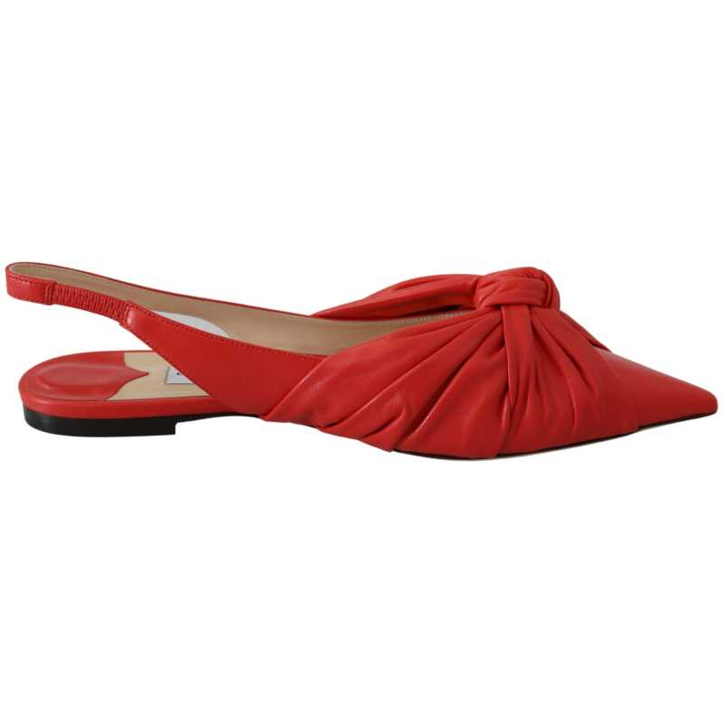 Jimmy Choo Chic Red Pointed Toe Leather Flats, theFeinheit