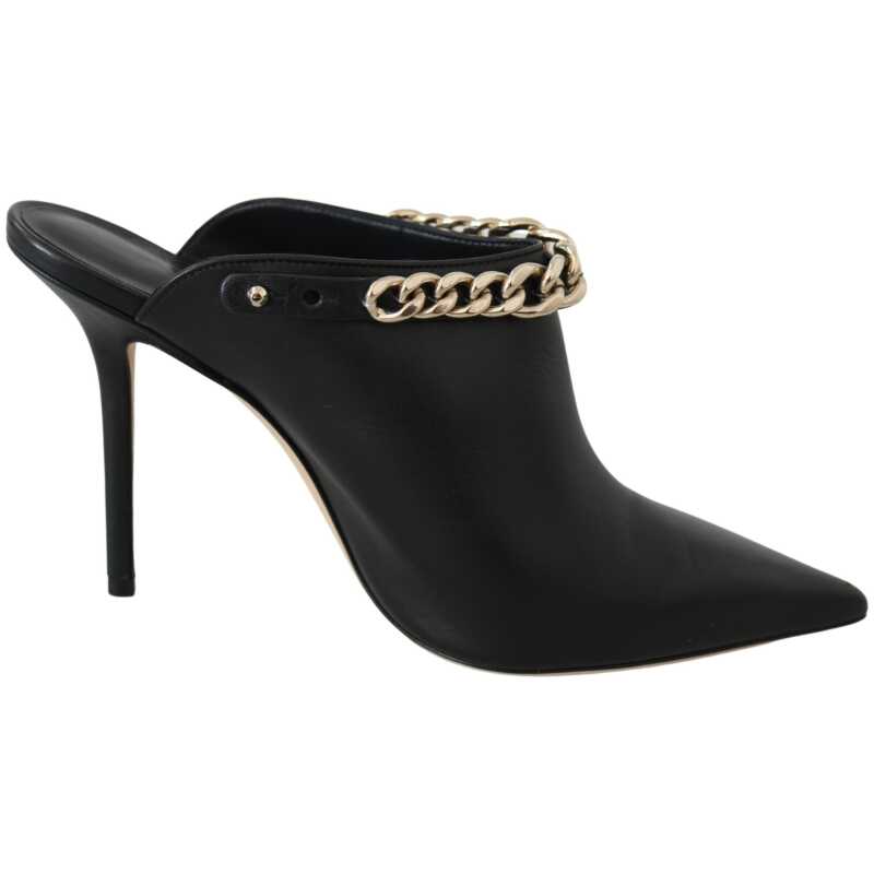 Jimmy Choo Elegant Black Gold Leather Pumps, theFeinheit