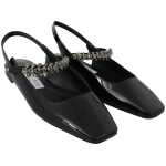 Jimmy Choo Elegant Black Patent Flats With Crystal Accent