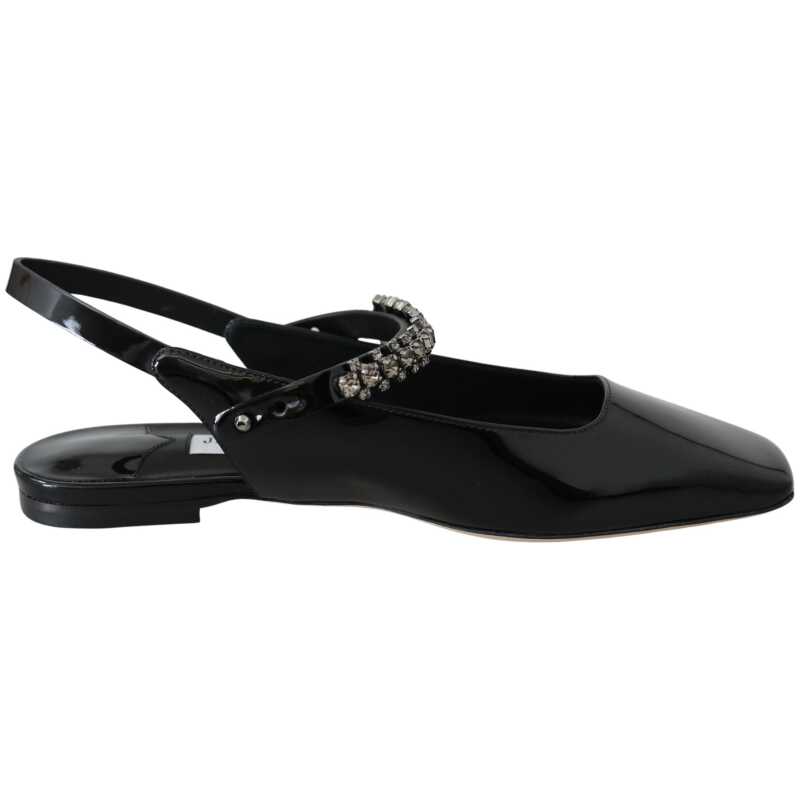Jimmy Choo Elegant Black Patent Flats with Crystal Accent, theFeinheit