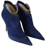 Jimmy Choo Pop Blue Crystal Strap Heeled Boots