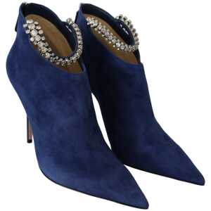 Jimmy Choo Pop Blue Crystal Strap Heeled Boots
