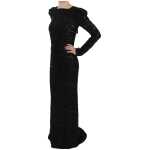 John Richmond Black Silk Sheath Maxi Dress With Sequins