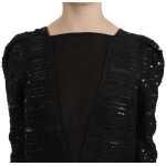John Richmond Black Silk Sheath Maxi Dress With Sequins 3
