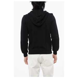 John Richmond Brushed Cotton Zipped Hoodie With Strass Tribal 2