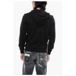 John Richmond Brushed Cotton Zipped Hoodie With Strass Tribal 6