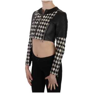 John Richmond Chic Biker Inspired Cropped Leather Jacket