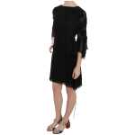 John Richmond Elegant Black Sequined Silk Mini Dress