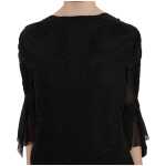 John Richmond Elegant Black Sequined Silk Mini Dress 3