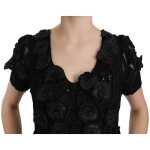 John Richmond Elegant Black Sheath Silk Dress 3