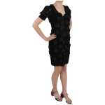 John Richmond Elegant Black Sheath Silk Dress 4