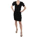 John Richmond Elegant Black Sheath Silk Dress 5
