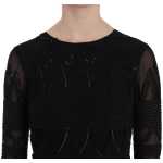 John Richmond Elegant Black Silk Mini Dress With Sequins 3