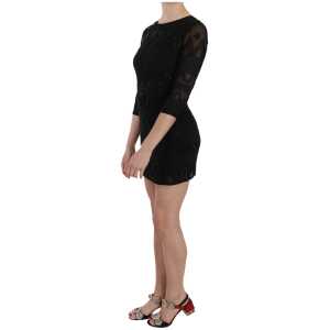John Richmond Elegant Black Silk Mini Dress With Sequins