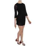 John Richmond Elegant Black Silk Mini Dress With Sequins 4