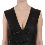 John Richmond Studded Black Leather Mini Sheath Dress 2