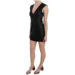 John Richmond Studded Black Leather Mini Sheath Dress 4