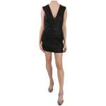John Richmond Studded Black Leather Mini Sheath Dress 5