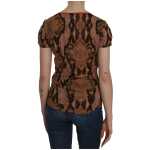 Just Cavalli Alluring Brown Snake Skin Pattern Blouse