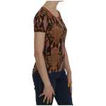 Just Cavalli Alluring Brown Snake Skin Pattern Blouse 3