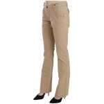Just Cavalli Beige Mid Waist Straight Leg Pants
