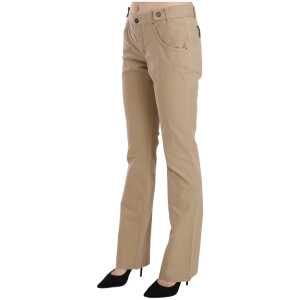 Just Cavalli Beige Mid Waist Straight Leg Pants