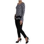 Just Cavalli Blue Floral Lace Long Sleeves Top Underwear Blouse 2