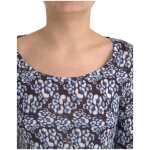 Just Cavalli Blue Floral Lace Long Sleeves Top Underwear Blouse 4