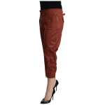 Just Cavalli Chic Brown Cropped Cotton Pants