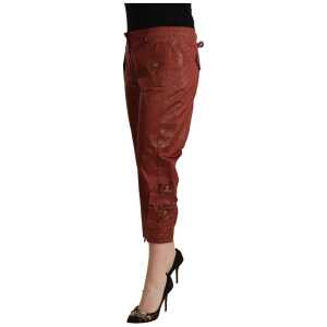 Just Cavalli Chic Brown Cropped Cotton Pants