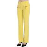 Just Cavalli Chic Yellow Corduroy Mid Waist Pants 2