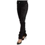 Just Cavalli Elegant Black Slim Fit Embellished Jeans