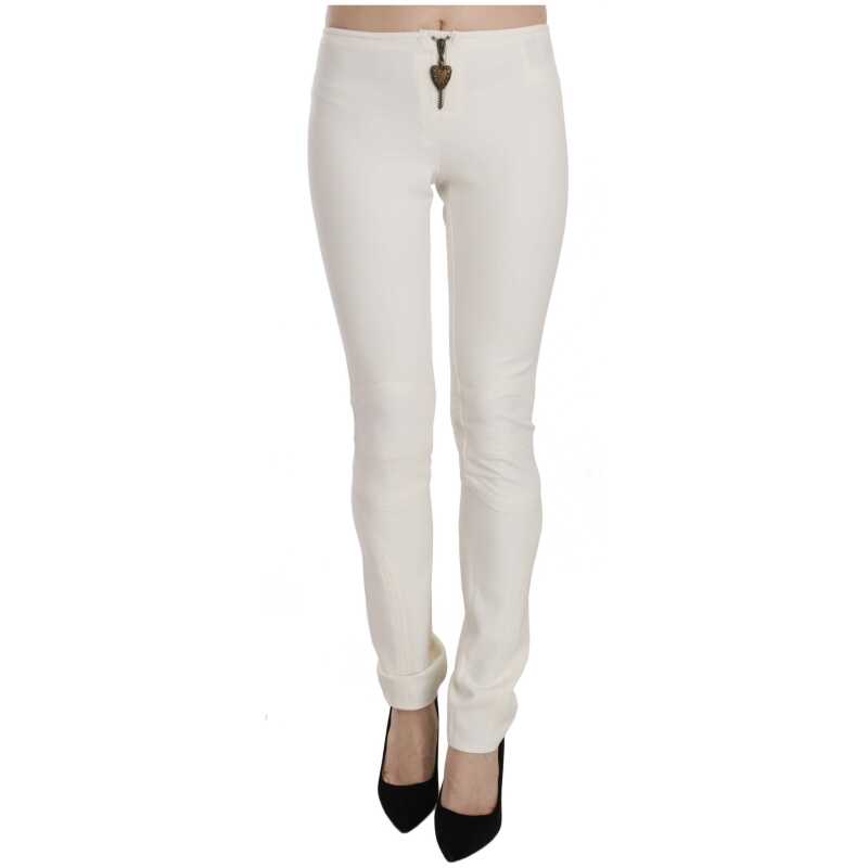 Just Cavalli White Mid Waist Skinny Dress Trousers Pants, theFeinheit