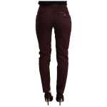 Just Cavalli Maroon Slim Fit Skinny Pants With Zipper Detail 2