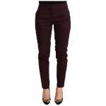 Just Cavalli Maroon Slim Fit Skinny Pants With Zipper Detail 3