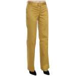 Just Cavalli Mustard Mid Waist Tailored Cotton Pants